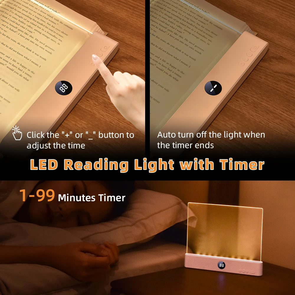 LED Flat Panel Nights Vision Reading Light Eye Protection Reading Lamp USB Charging Student Night Reading Lamp Book Lamp Indoor Zpaxo