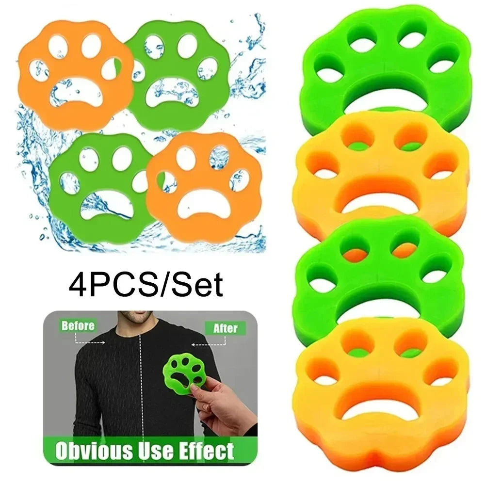 Cat Claw Silicone Hair Remover 4pcs Washing Machine Clothes Dust Hair Collector Double-Sided Reusable Washable Cleaning Tools Zpaxo