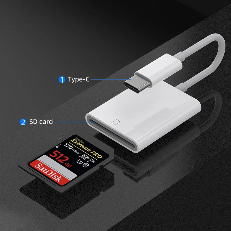 Type-c Interface Card Reader SD TF Memory Mobile OTG Adapter Zpaxo Single card