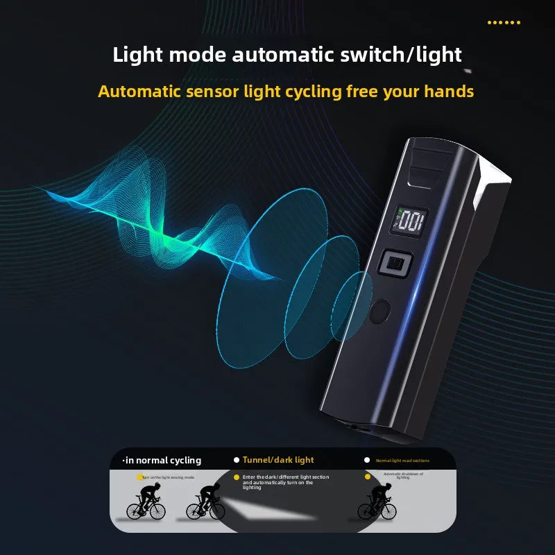 Bicycle Lights Bike Cycling TYPE-C Charging Digital Display