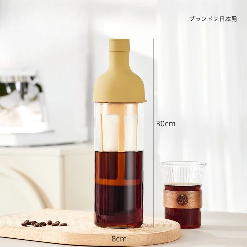 1000ML High Borosilicate Glass Cold Extraction Cup, Coffee Cold Extraction Pot, Household Cold Brewed Fruit Tea Pot Zpaxo khaki 1000ml