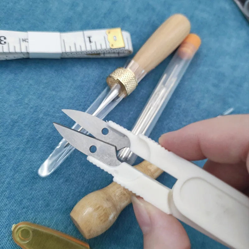 Leather Craft Working Tools Stitching Sewing Kit Repair Set with Waxed Thread Groover Awl for Beginners Professional Zpaxo