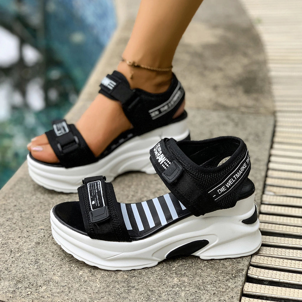 Summer Ladies Sandals Platform Wedge Heels Shoes Casual Heightening Zpaxo