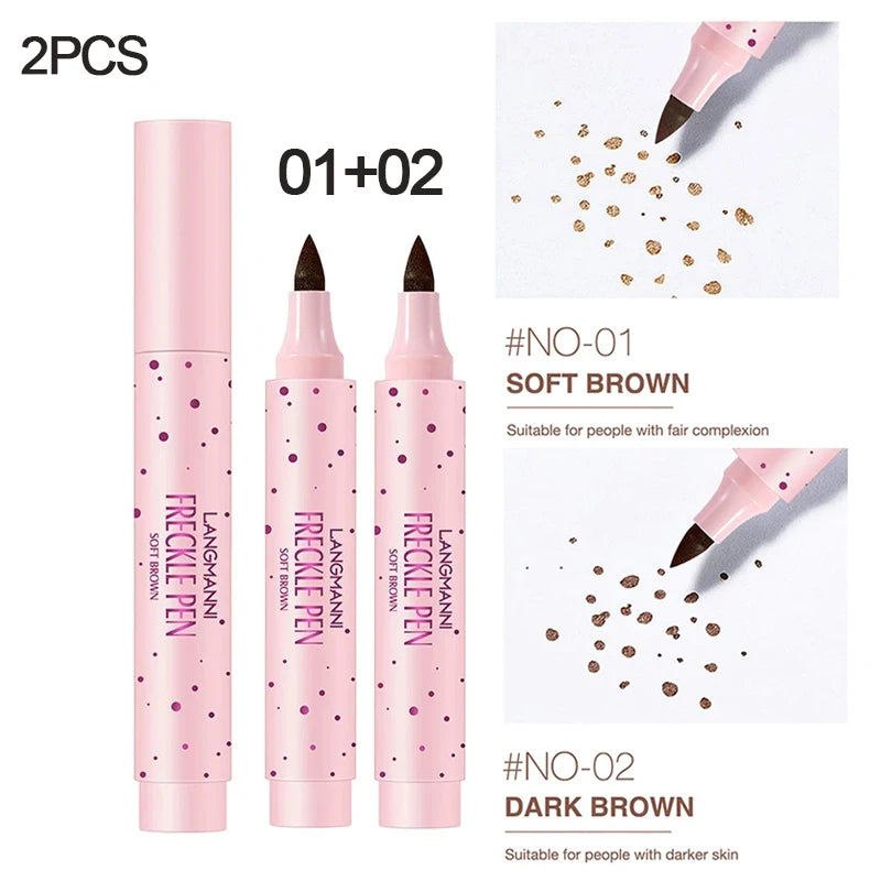 1 Natural Simulation Freckle Stamp Pen Waterproof Lasting Brown