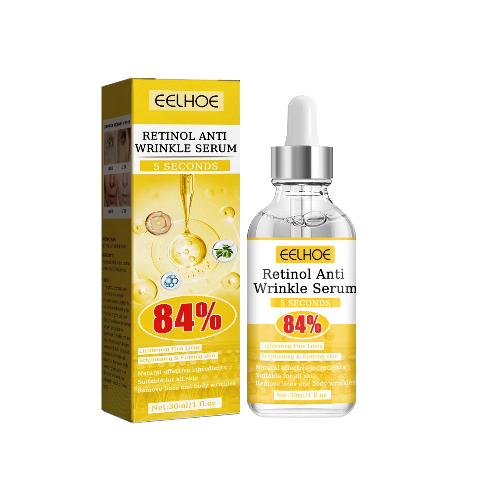 Retinol Anti-Wrinkle Serum Anti Aging Face Lifting Firming Fade Fine Lines Moisturizing Skin Care Hyaluronic Acid Facial Serum Zpaxo Essence