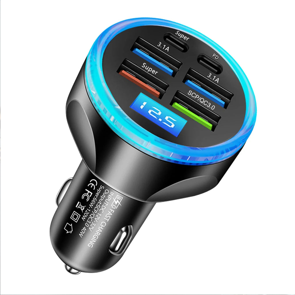 UYUXIO Fast Charging USB C Car Charger Adapter Voltage Display PD 30W