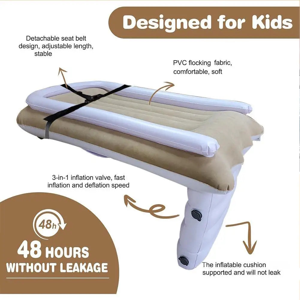 Portable Toddler Airplane Bed For Kid Baby Mattress Air Bed Seat Extender Sleeping Mattress Seat For Travel Car Road Trip Zpaxo