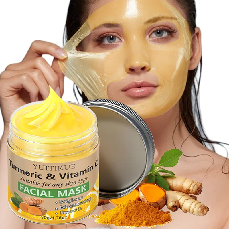YUITIKUE Turmeric & Vitamin C Face Mask – Brightening Peel Face Peel Mask Zpaxo Default Title