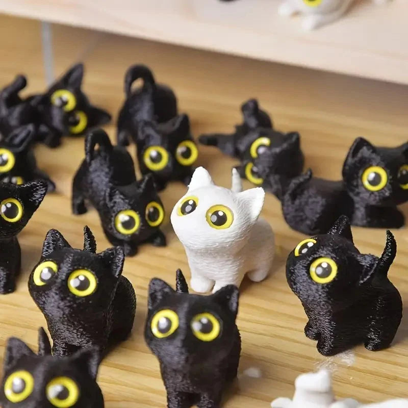 3D Printed Big-eyed Cat Ornaments Mini Statues Miniature Cute Kitten Zpaxo