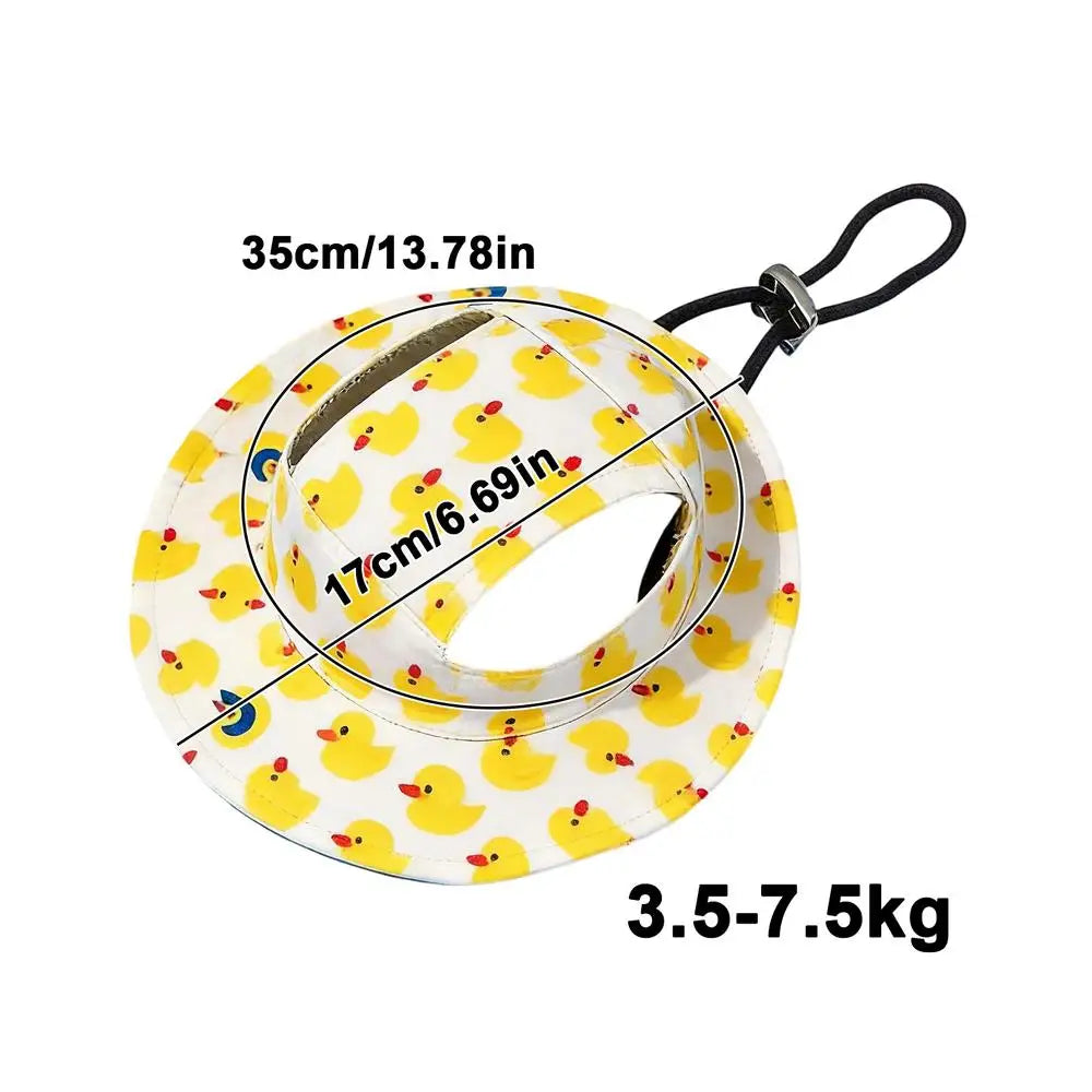 Dog Sun Hat Adjustable Dog Hat Cute Print Caps Pet Sun UV Protection Hat for Walking Outdoor Activities hats for Dogs Cats Zpaxo M