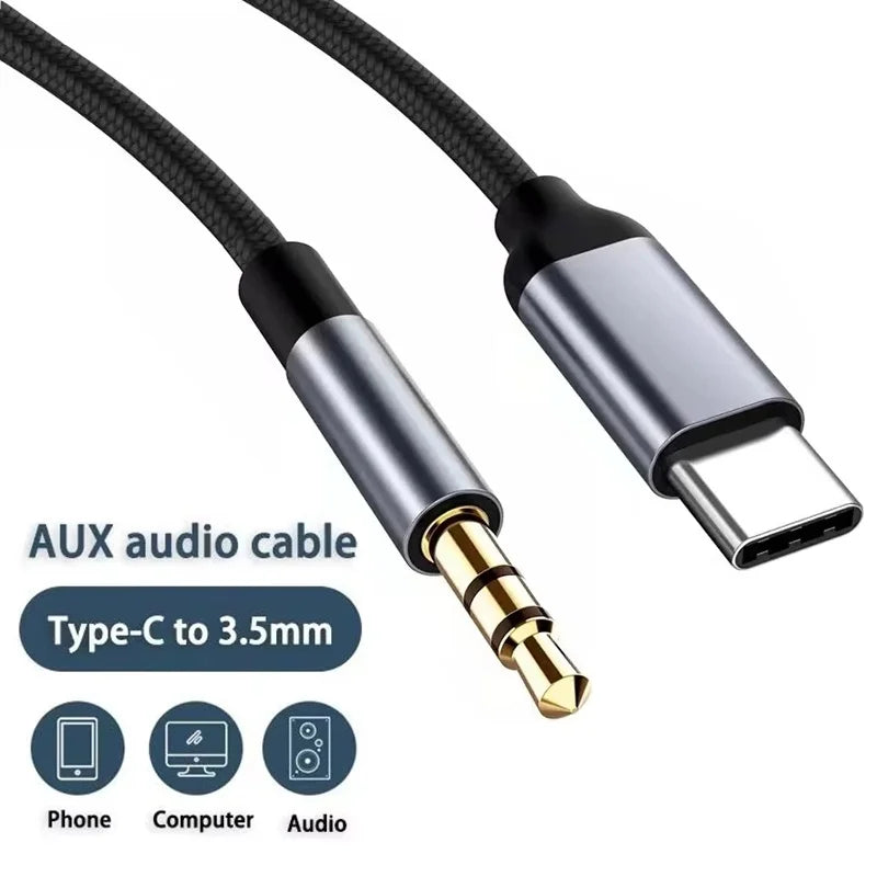 C Jack Audio Adapter Aux Cable Iphone Xiaomi Huawei Car Speaker
