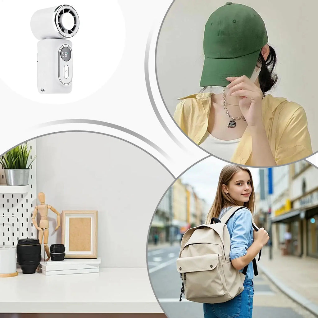 Mini Clip Fan 3000mAh 180 Degree Adjustable USB Rechargeable Low