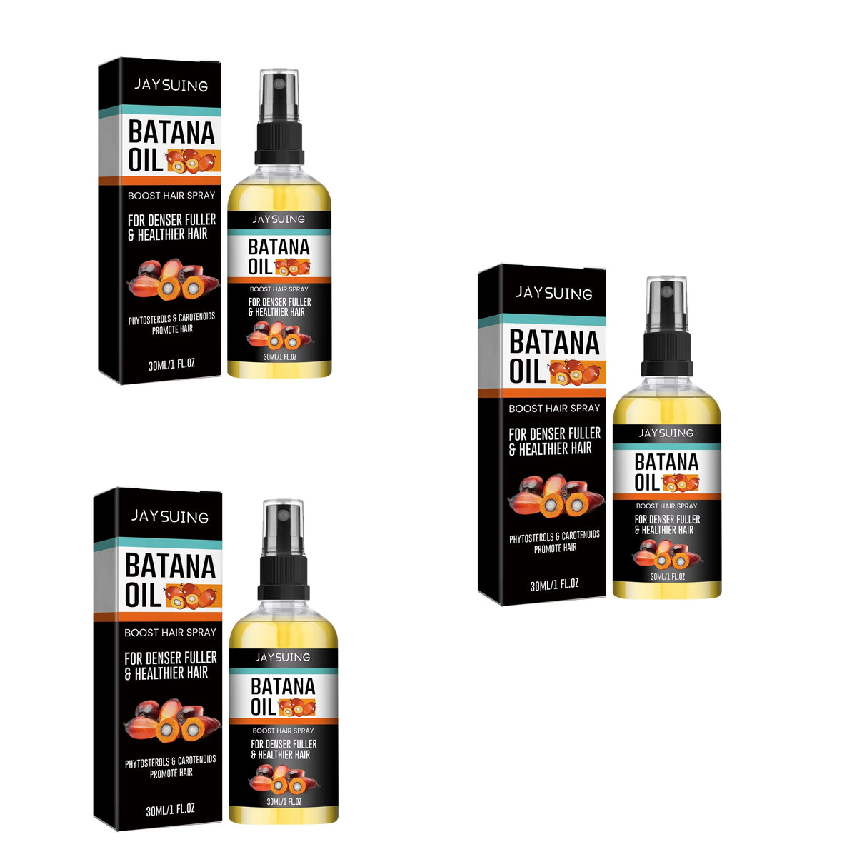 Jaysuing Natural Batana Oil Hair Spray Anti Hair Loss Hair Care Promotes Hair Growth Suitable for Men and Women Hair Conditioner Zpaxo 3pcs
