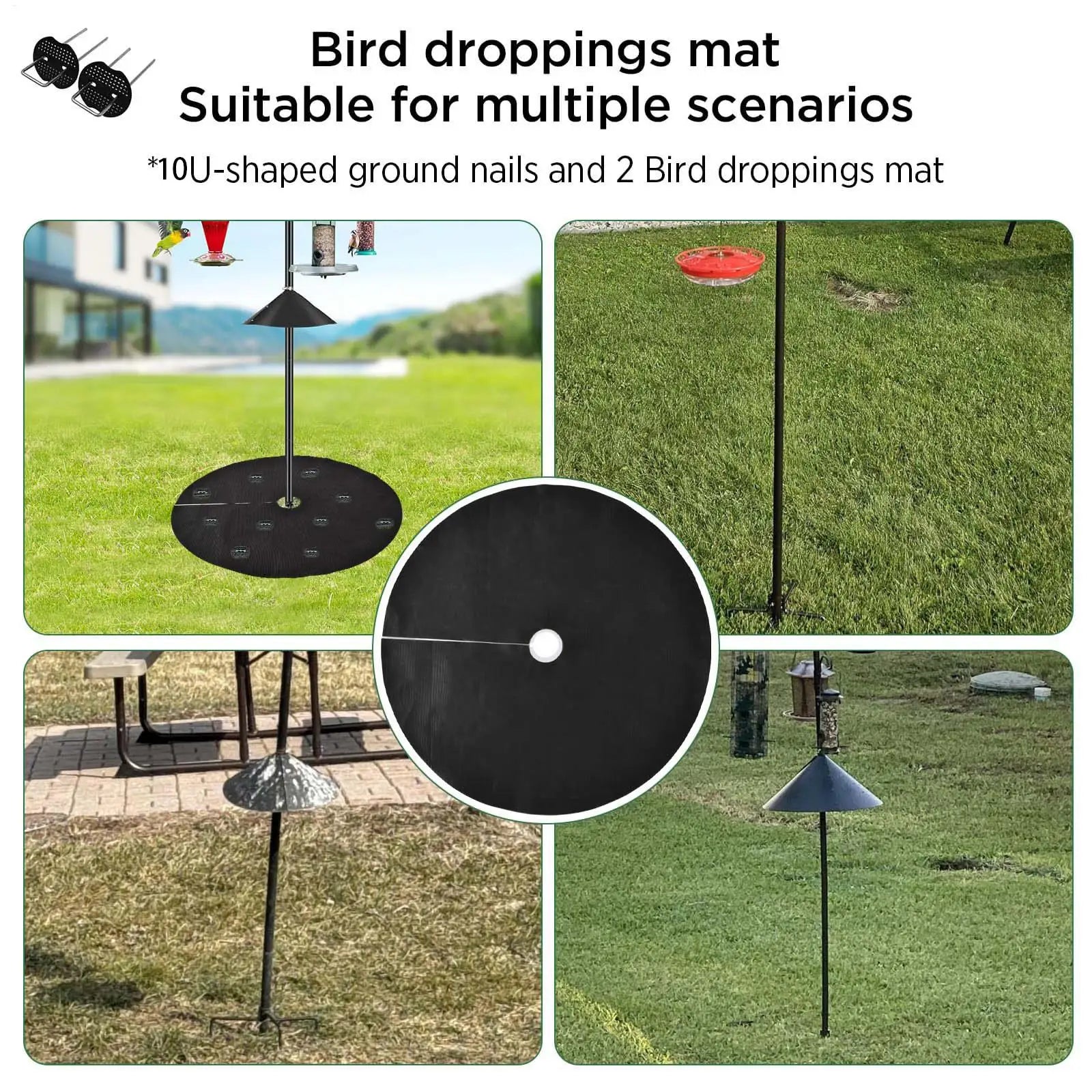Bird Food Catcher for Pole 2 Pieces Water Permeable Food Stays Bird Feeding Mat for Family Friends Enthusiast Outdoor Garden Zpaxo