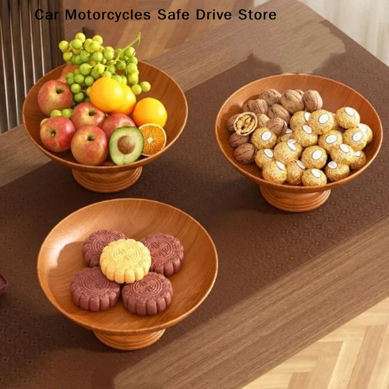 CMNordic Retro Simulation Wood Snack Fruit Tray Detachable Plate