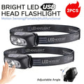 500 Lumen LED Headlamp – USB Rechargeable & Motion Sensor LED Headlamp Zpaxo 2Pcs Headlamp