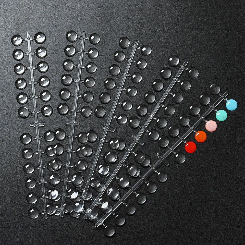 120pcs Nail Polish Display Table With Stickers Polka Dot Color Card Nail Display Board Clear/Nature Color Card Nail Art Tools Zpaxo Transparent
