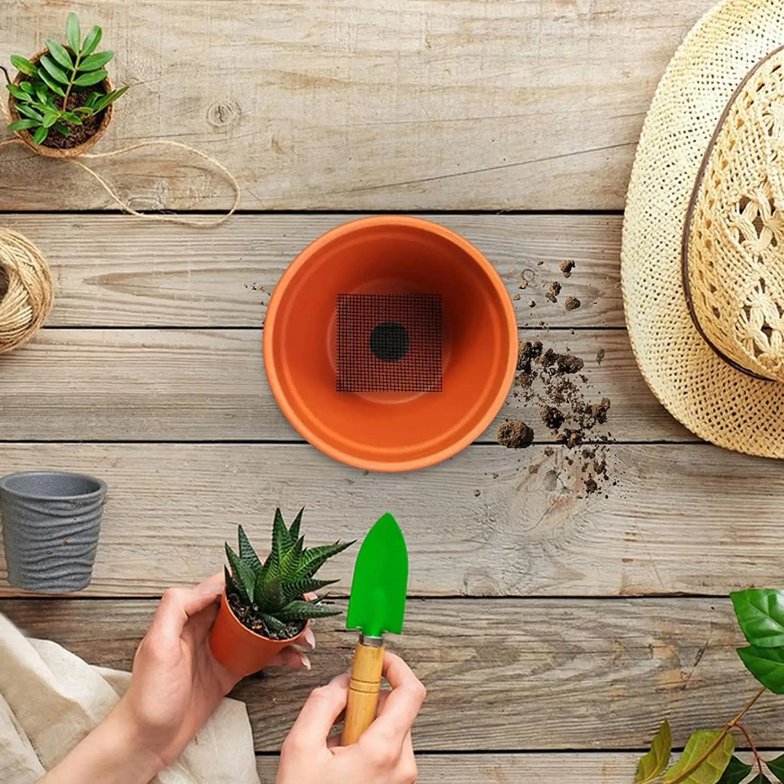 Flower Pot Hole Mesh Pad 7 87x11 Leakproof Rectangular Pads Pots