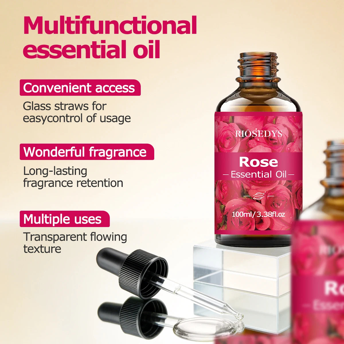 ROSE ESSENTIAL OIL Suitable Massage Skincare Deeply Nourishes Zpaxo