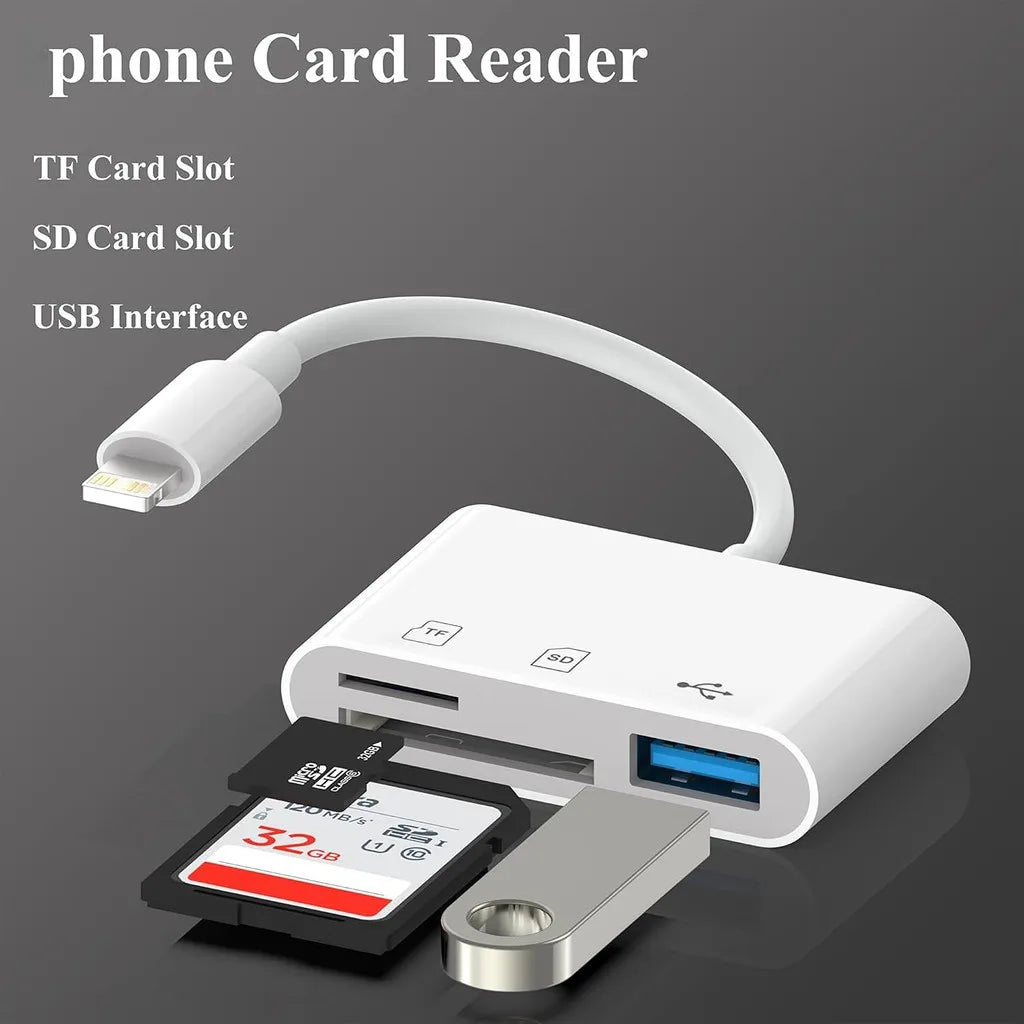 3-in-1 Lightning TF SD USB OTG Card Reader High-speed Data Transfer Zpaxo