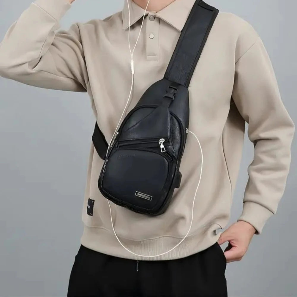 Men's Chest Bag Adjustable Strap Zipper Closure Multifunctional