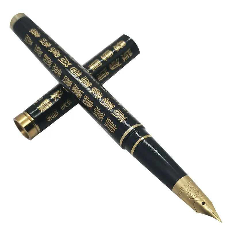 New Old Vintage Jinxing 919 Iridium Fountain Pen Black Nib Fine Writing Stationery Gift Metal Bar 1990S Zpaxo