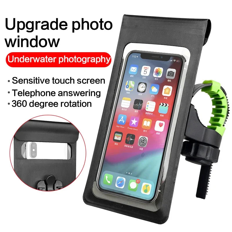 Waterproof Bicycle Phone Rotate Fold Stands Bag Case Touch Screen