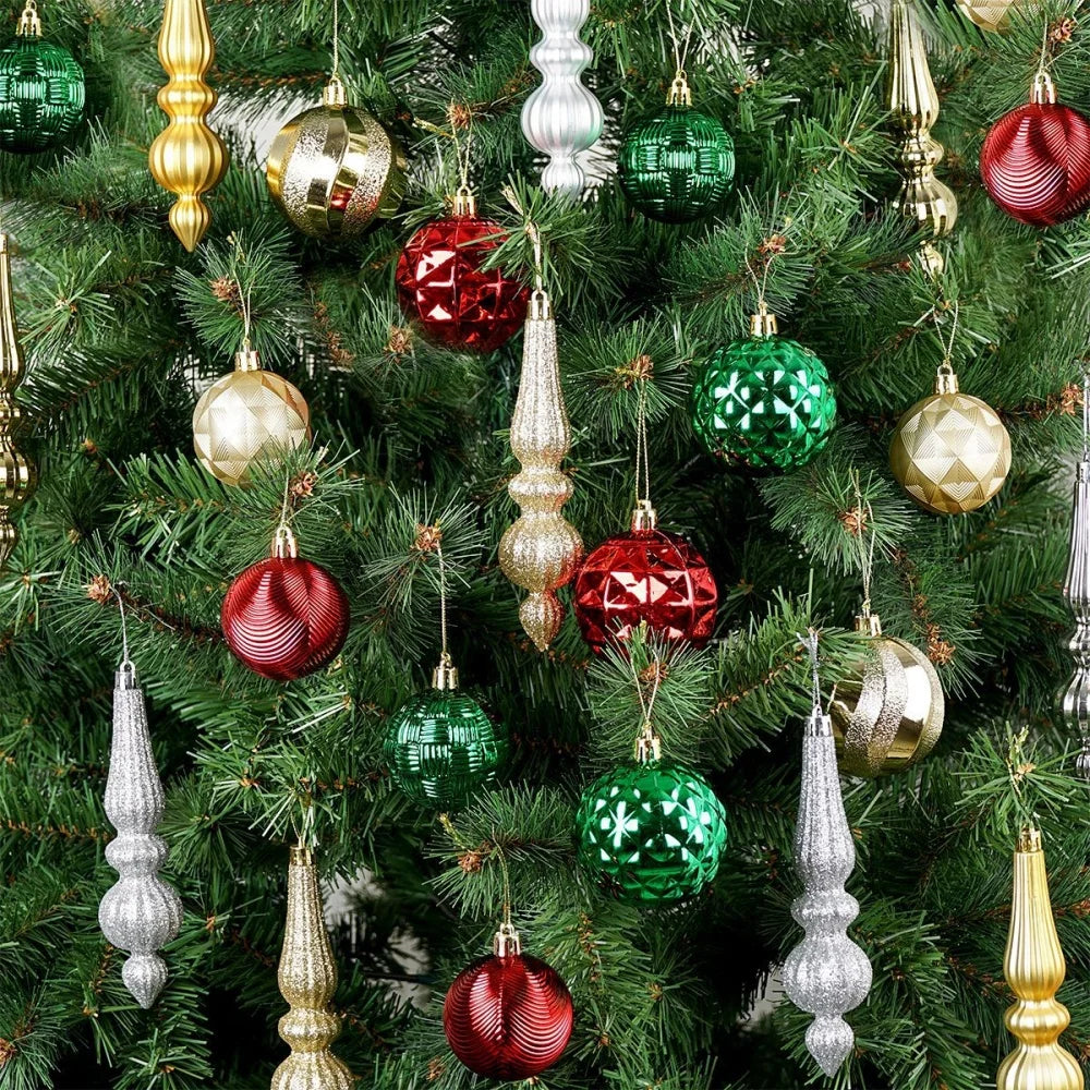 6-Pack Glitter Electroplated Christmas Ornaments – Icicle & Cone Christmas Tree Ornaments Zpaxo