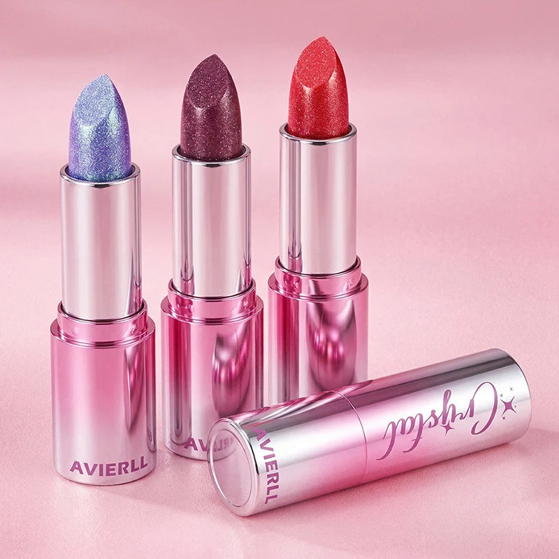 6 Colors Metallic Shimmer Diamond Lipstick Polarized Pearlescent Pink Zpaxo