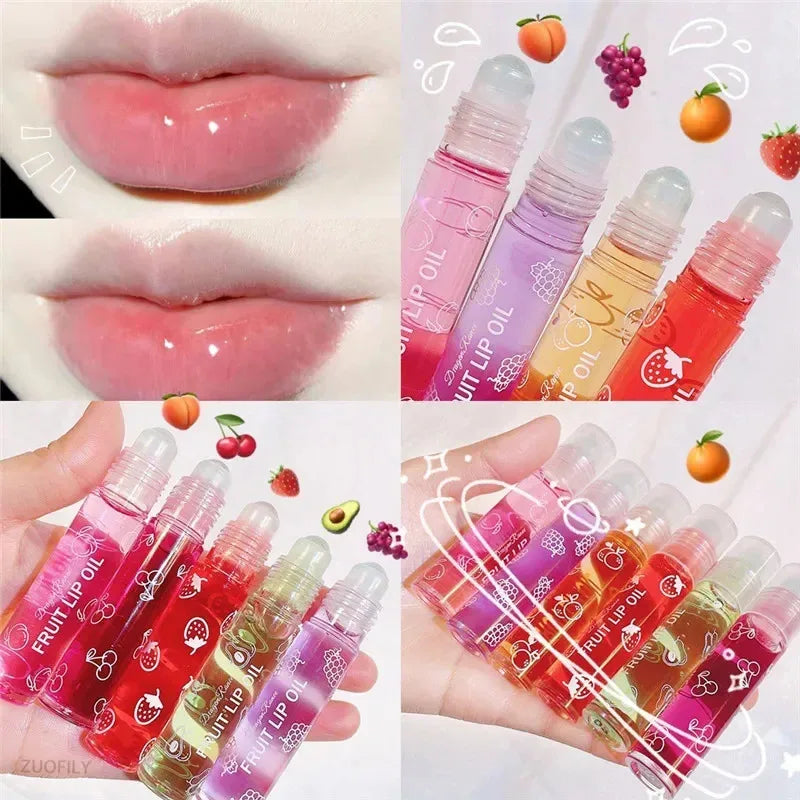 Fruit Lip Gloss Transparent Lip Oil Moisturizing Reducing Lip Lines Nourishes Lips Waterproof Long-lasting Liquid Lips Cosmetics Zpaxo