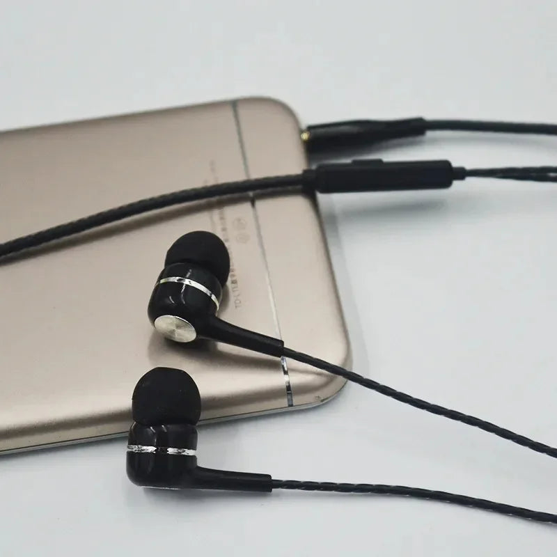 Wired Stereo Earbuds with Mic & Bass – 3.5mm Sport Earphones