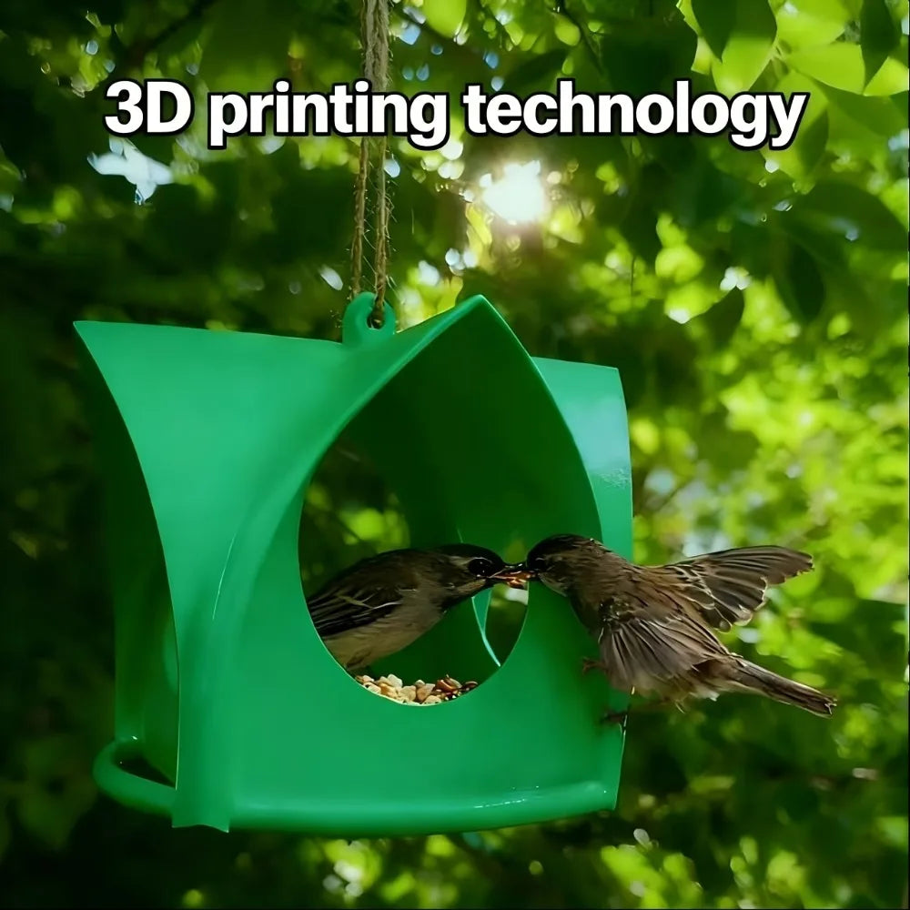 This Small Bird Feeder Features Very Practical Design It Has Canopy