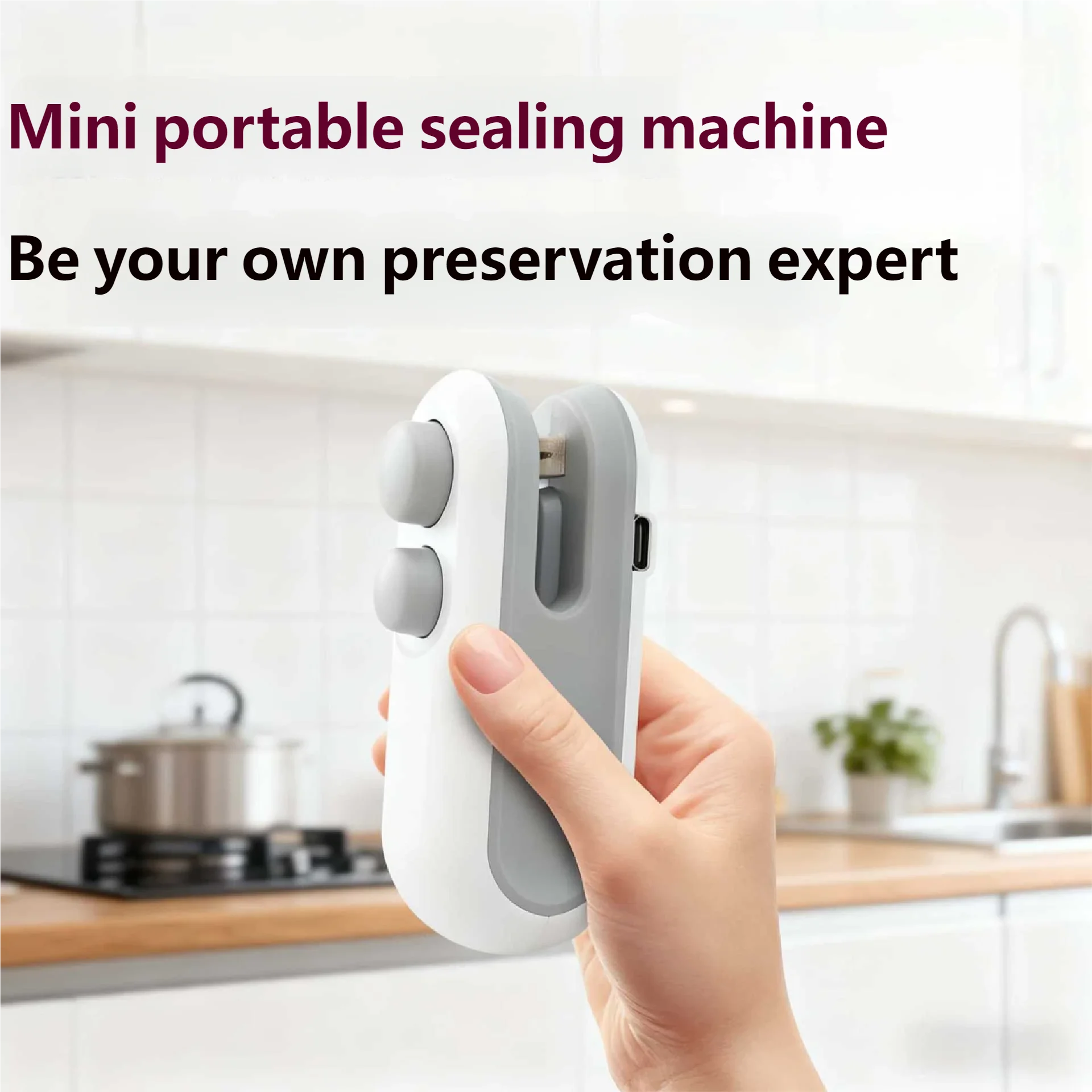 Mini Sealing Machine USB Rechargable Heat Sealer Storage Bag Plastic