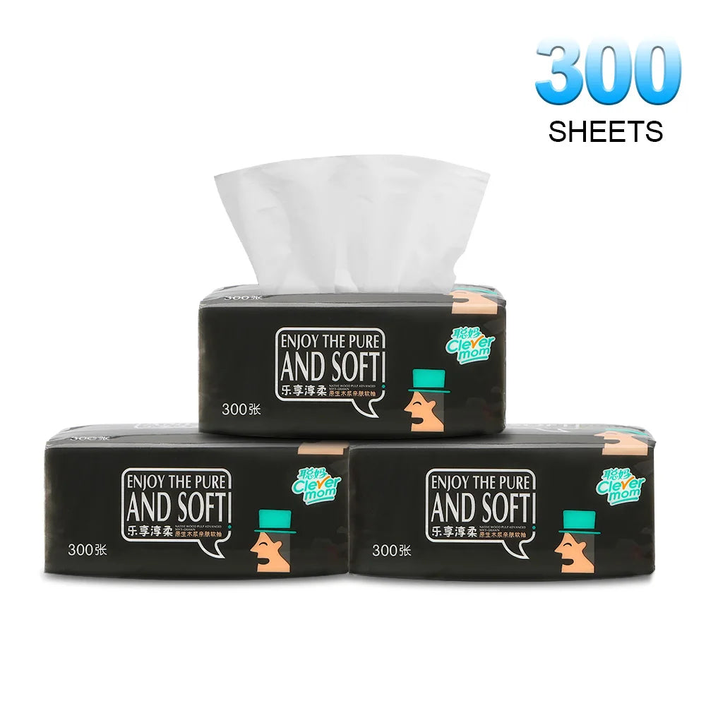 4 Layers 300 Sheets Toilet Paper Household Pure Wood Pulp Towel