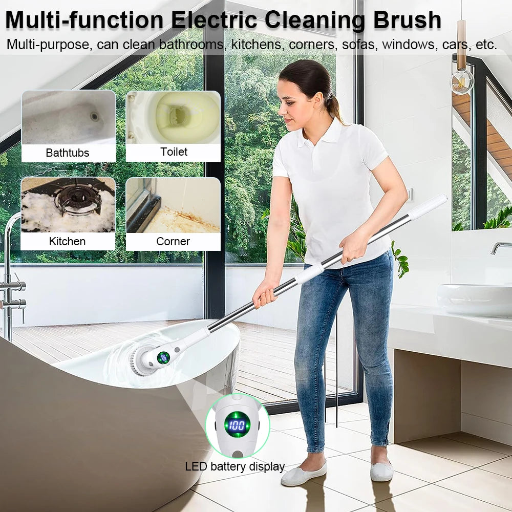 Electric Bathroom Cleaning Brush Automatic Wireless Multifunctional
