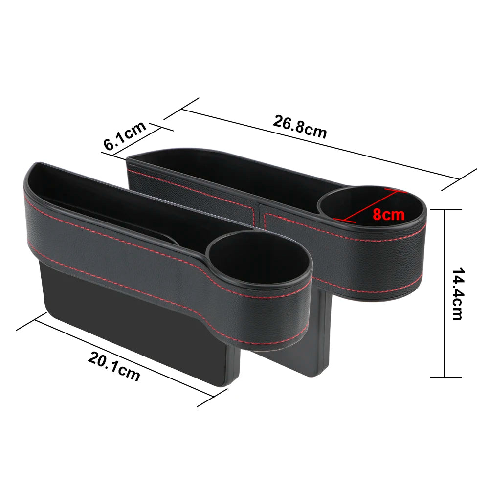 Car Organizer Leather Seat Gap Storage Box Slit Charging Hole