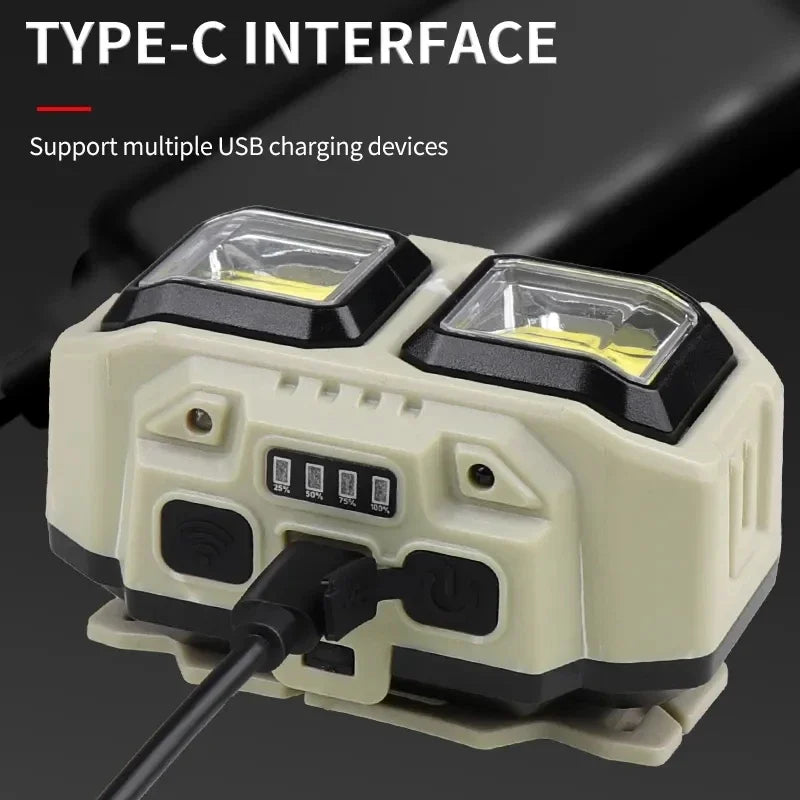 KDULIT LED Headlamp USB Rechargeable Waterproof COB Torch