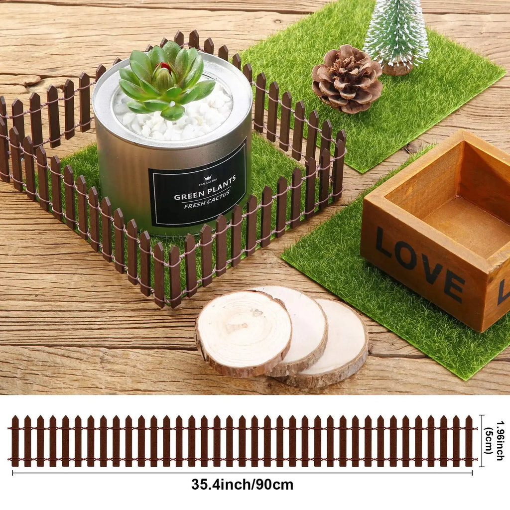 Miniature Fairy Garden Fence 90 x 5cm Mini Wooden Fence DIY Fairy Garden Accessories Wood Barrier Dollhouse Home Craft Decor Zpaxo