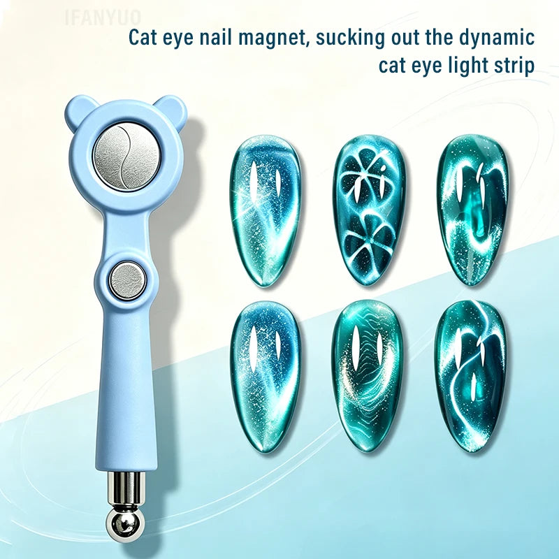 4 in1 Nail Art Magnetic Stick with Magnetic Beads Multi Functional Cat Eye Nail Magnet for Glass Bead Starfish Ribbon Effect Zpaxo