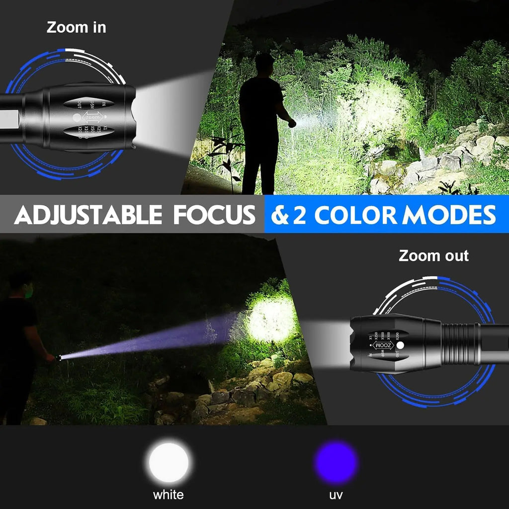 POCKETMAN 2-in-1 UV Blacklight & White LED Flashlight Torch