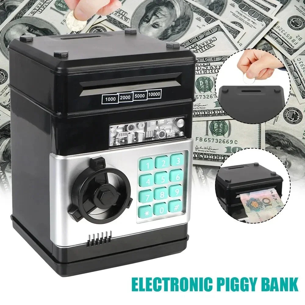 Electronic Piggy Bank ATM Password Money Box Cash Coins Saving Zpaxo