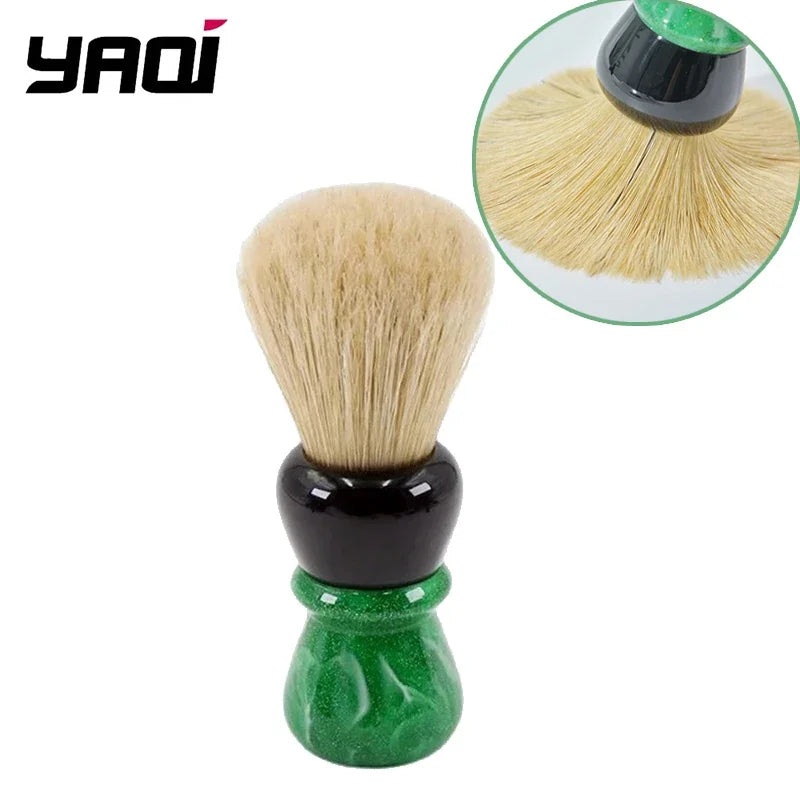 YAQI 24mm Green Viper Boar Bristle Shaving Brush | Men's Wet Shave Boar Bristle Shaving Brush Zpaxo