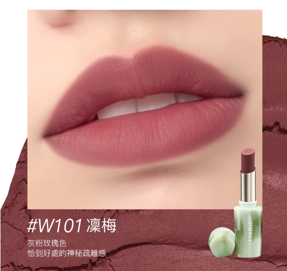 Timage Matte Lipstick Lightweight Moisturizing Vintage Rose Cinnamon Zpaxo W101