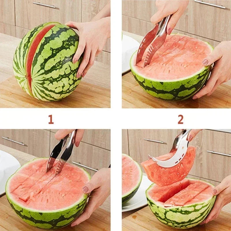 New Watermelon Cutting Stainless Steel Watermelon Fork, Fruit Spoon, Cutting Slice, Digging Ball, Watermelon Utensil Artifact Zpaxo