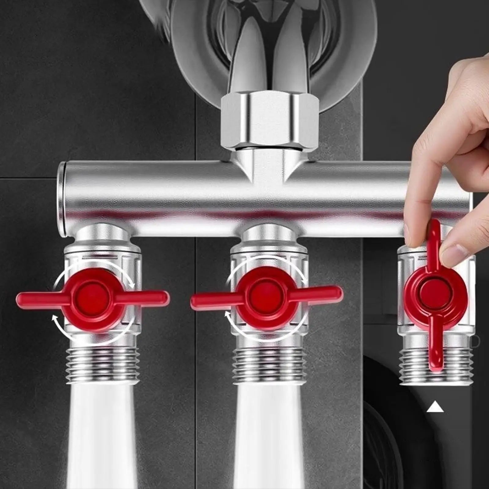Water Hose Splitter Large Metal Heavy Duty Hose Adapter Water Garden Faucet Splitter 3 Way for Lawn Watering Outdoor Cleaning Zpaxo