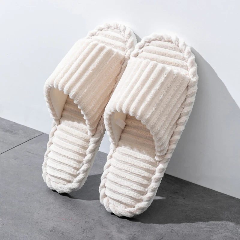Men's Open-toe Flat Slippers Spring Fall Indoor Bedroom Breathable
