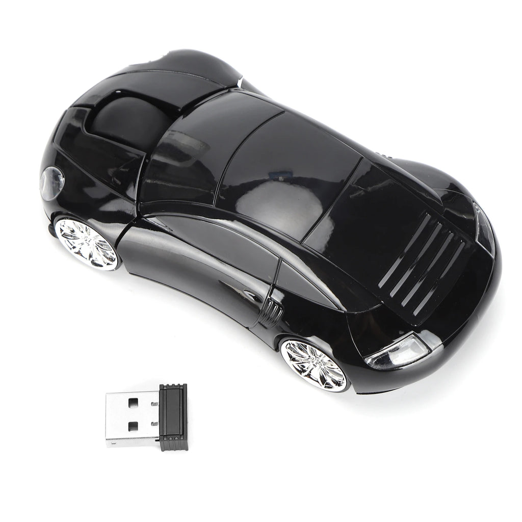 Laptop Wireless Mouse Smart CarShaped Portable 2.4G Cordless Mouse with USB Receiver for Office Laptop Computer Tablet Zpaxo black