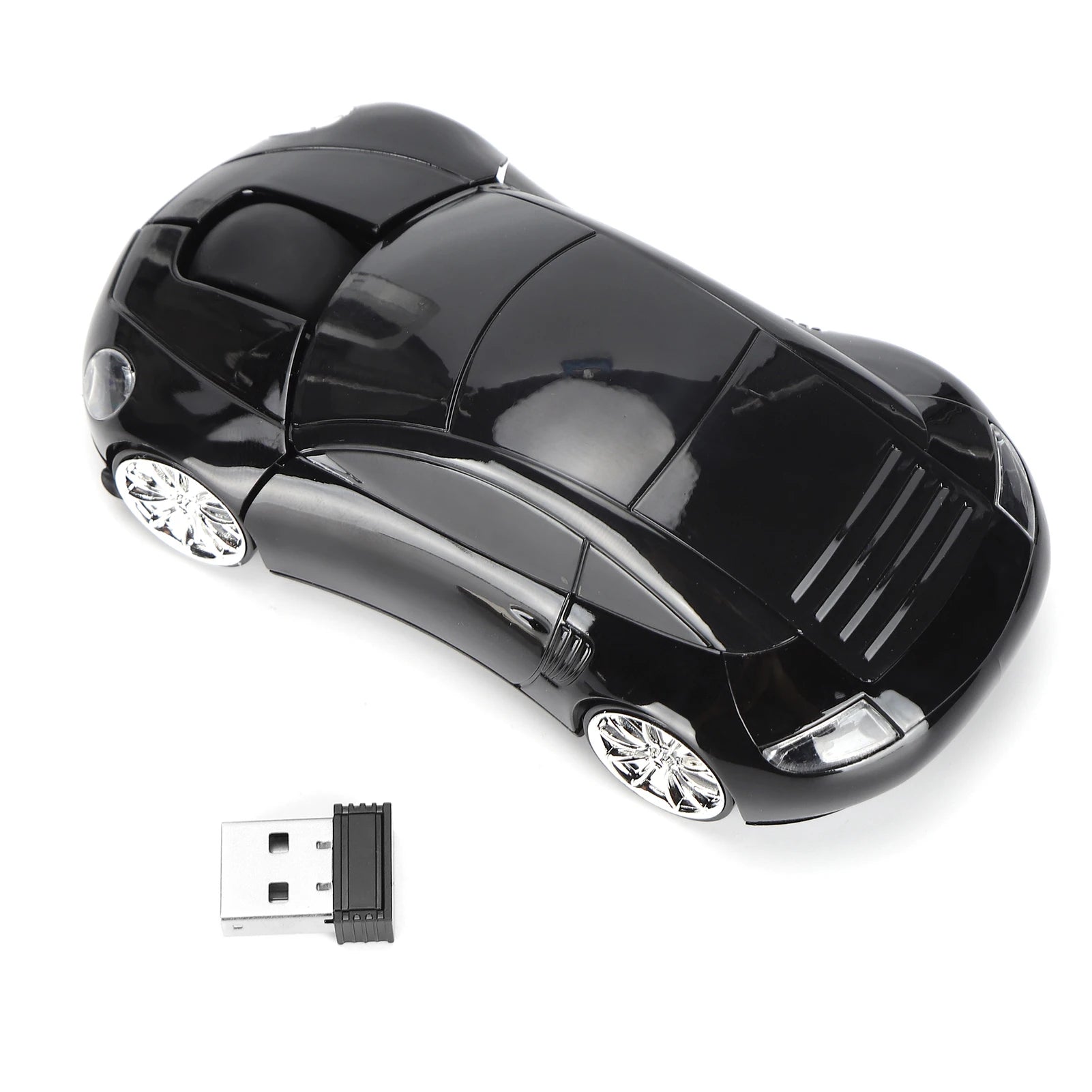 Laptop Wireless Mouse Smart CarShaped Portable 2.4G Cordless Mouse with USB Receiver for Office Laptop Computer Tablet Zpaxo black