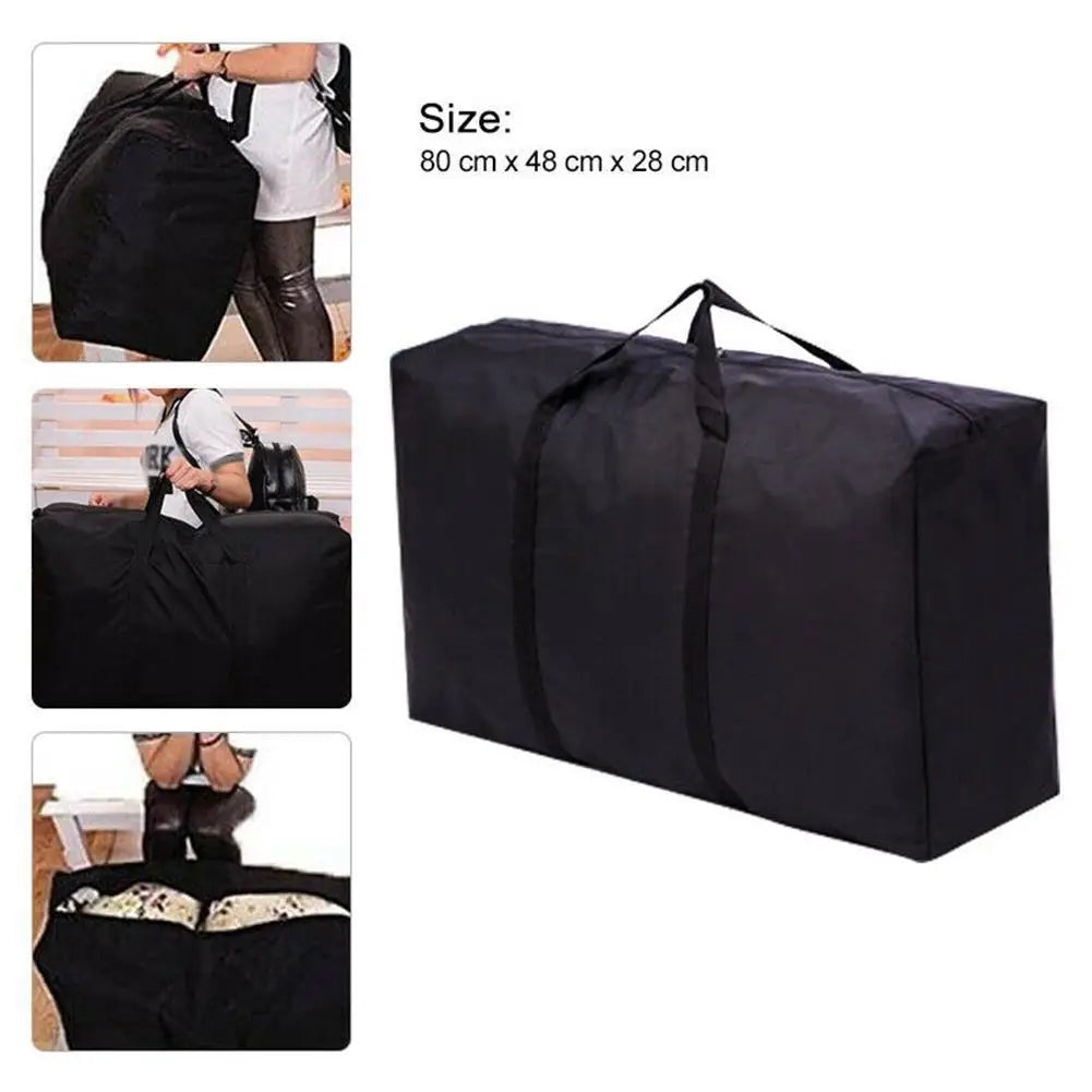 Unisex Large Waterproof Luggage Travel Clothes Storage Bags Zipper Oxford Bag Foldable Portable 80*48*25cm Home Storage Bags Zpaxo