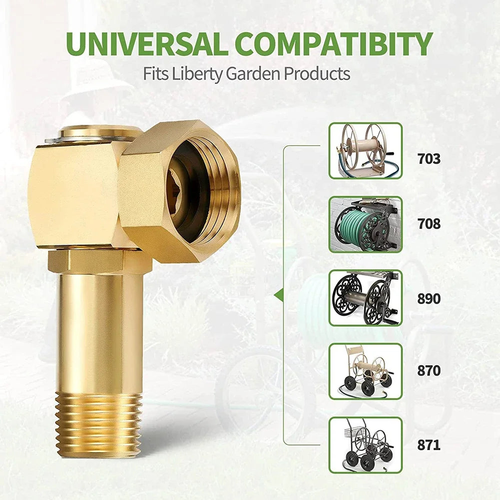Garden Hose Adapter 1 "GHT to 0.8" Connector Garden Hose Joint Coupler Adapter Brass Replacement Part Swivel Accessories Zpaxo